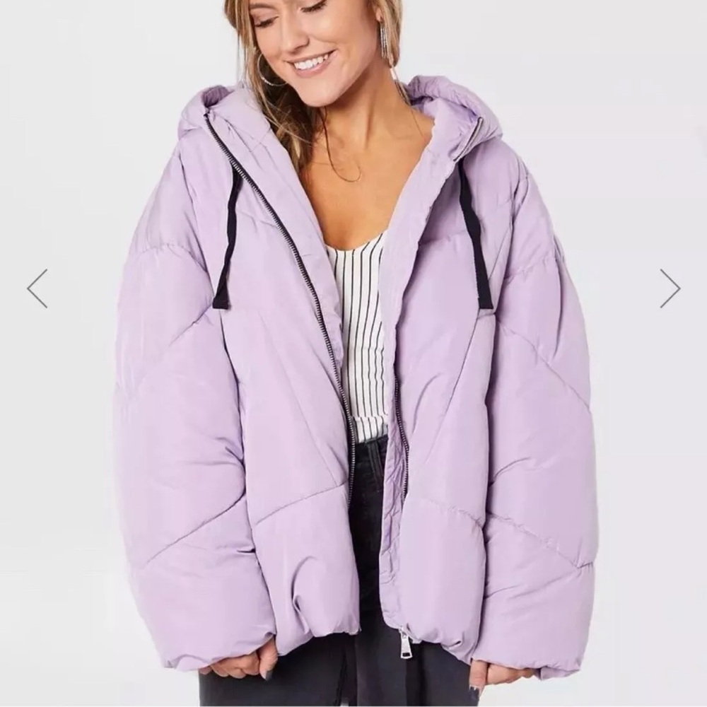 Free People | Hailey Puffer Coat in Lilac Purple Oversized Winter Jacket